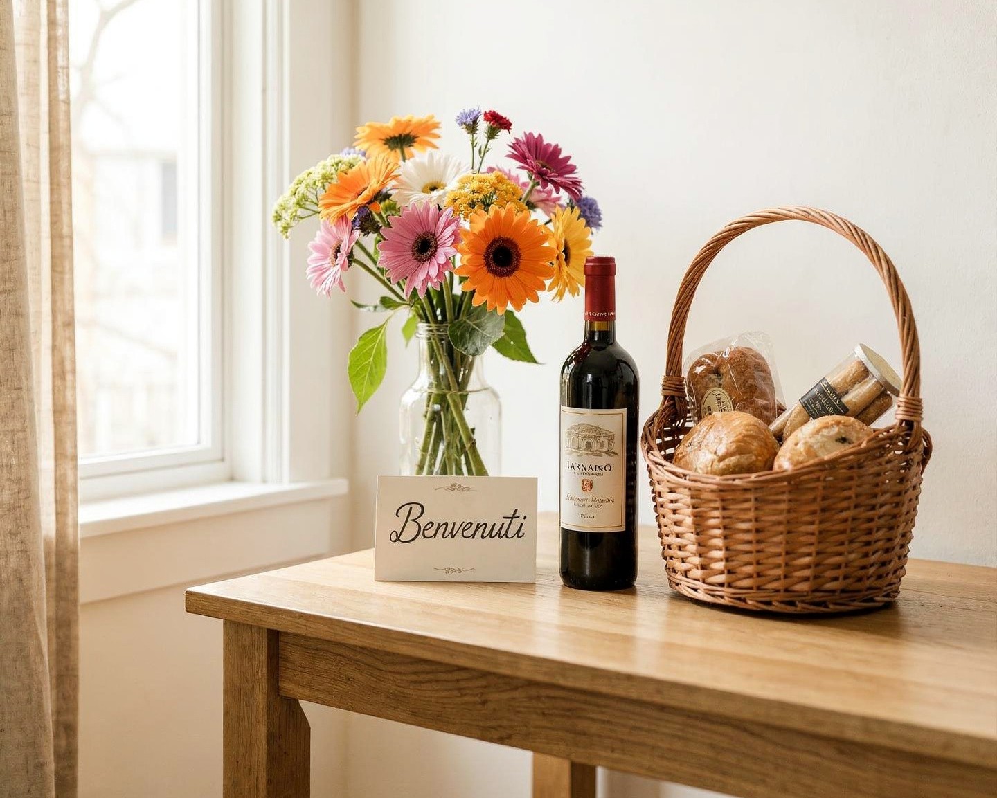 Cesto di benvenuto in una casa Your Italian Stay