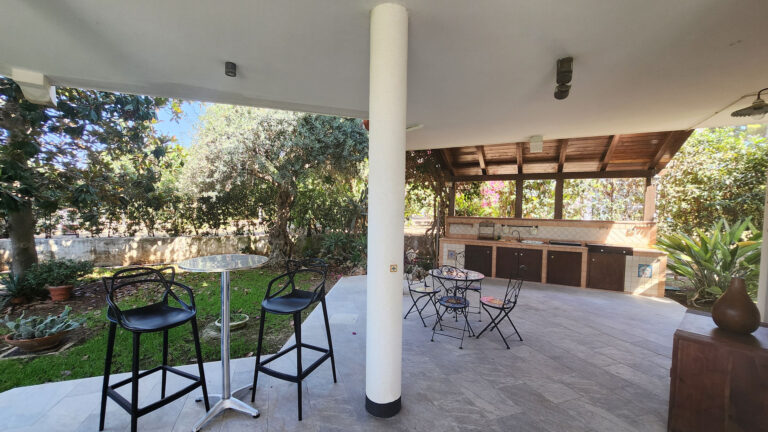 Il giardino con cucina esterna
